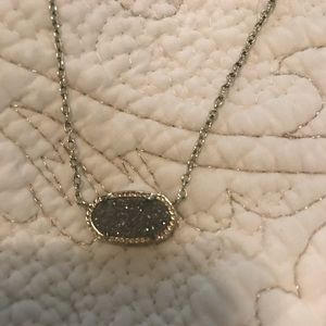 Kendra Scott “Elisa” gold platinum druzy necklace